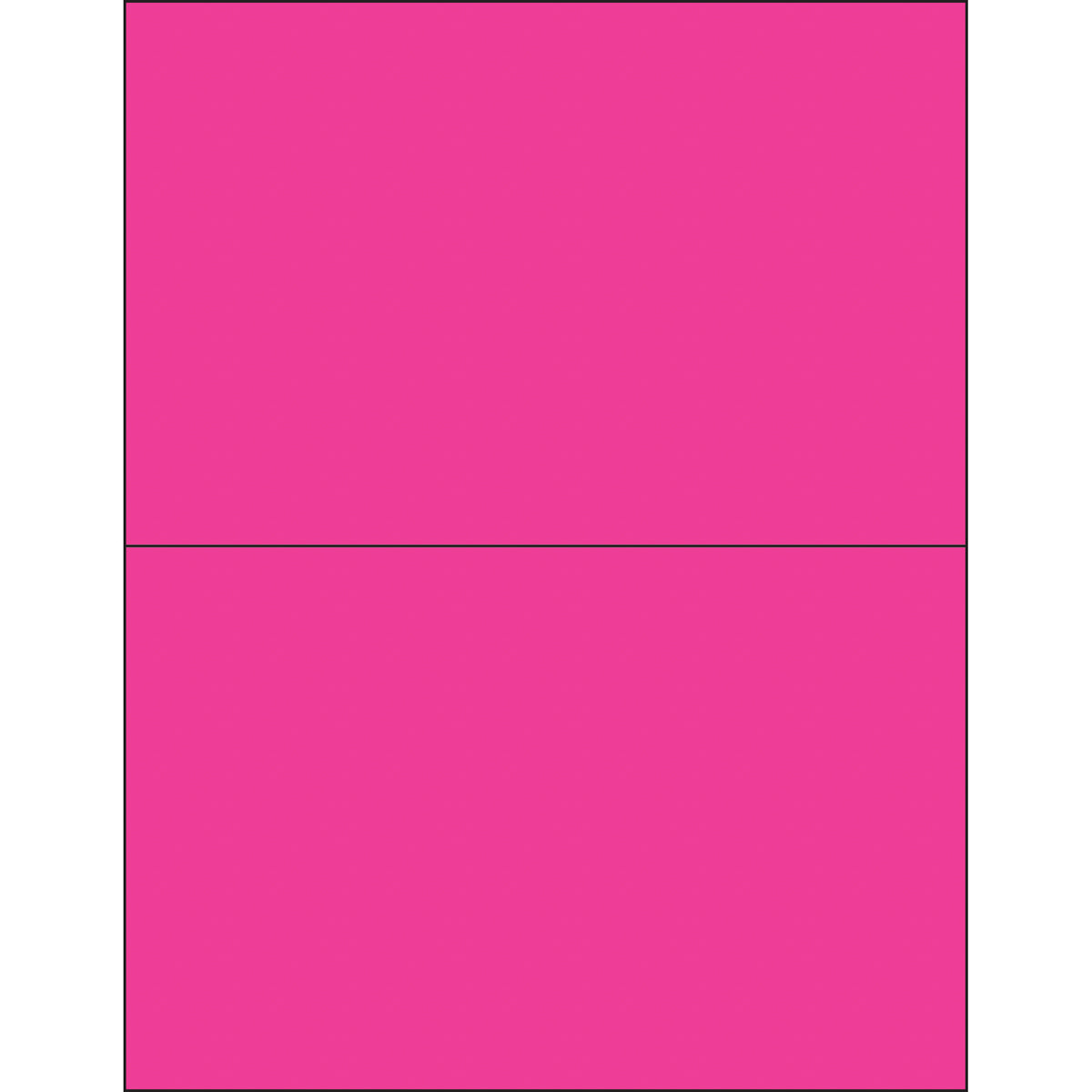 8 1/2 x 5 1/2" Fluorescent Pink Rectangle Laser Labels 200/Case