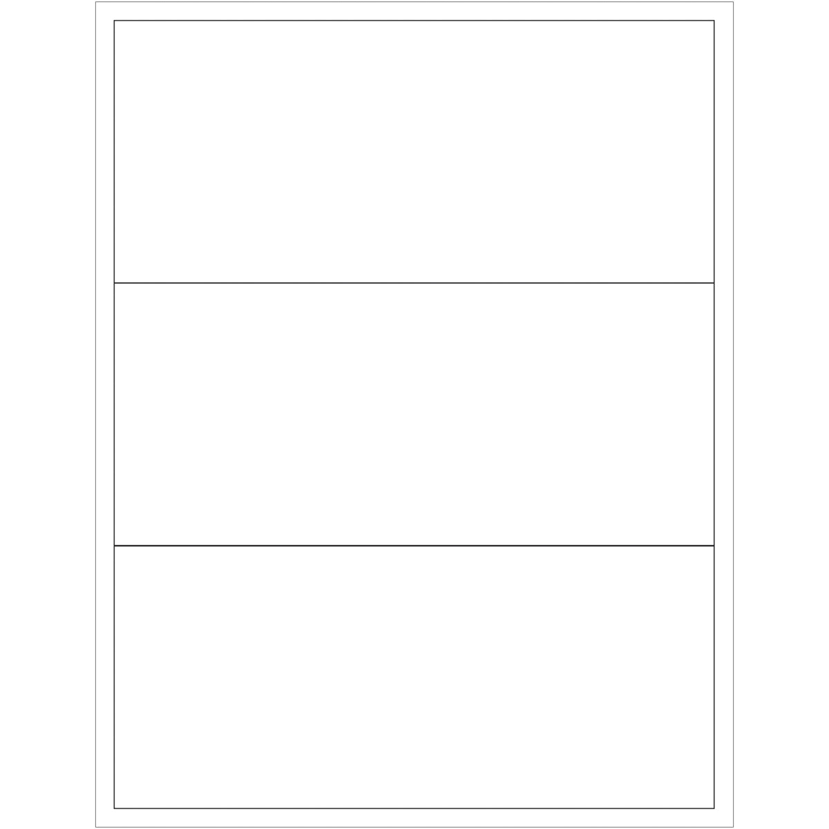 8 x 3 1/2" White Rectangle Laser Labels 300/Case