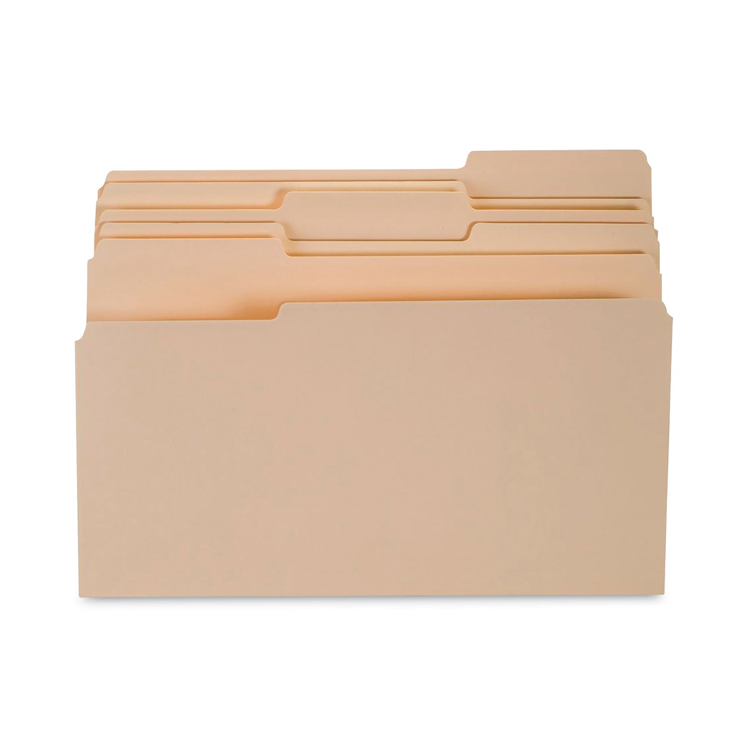 30% Recycled Top Tab File Folders, 1/3-Cut Tabs: Assorted, Legal Size, Manila, 24/Pack