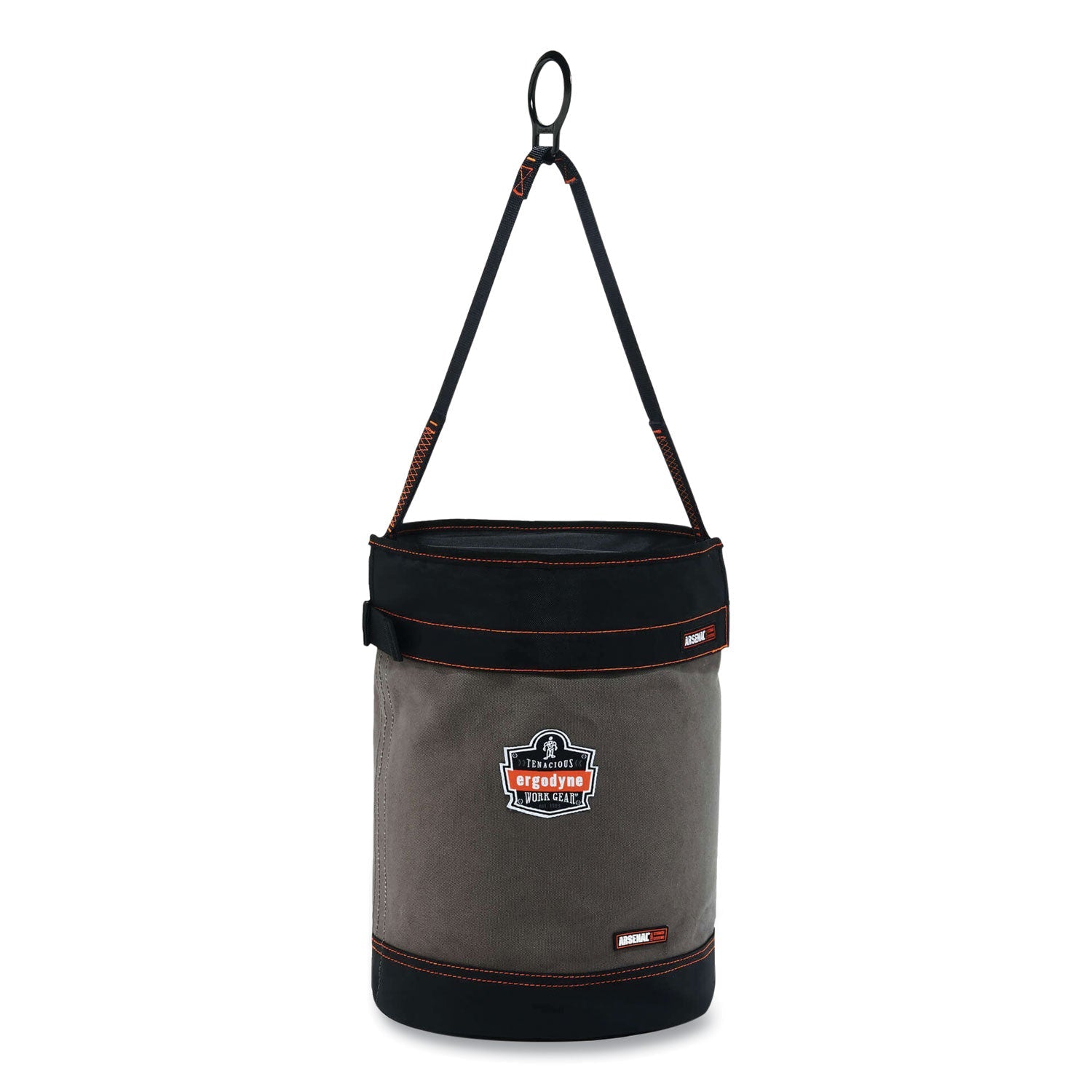 Arsenal 5960T Canvas Hoist Bucket and Top with D-Rings, 12.5 x 12.5 x 17, Gray