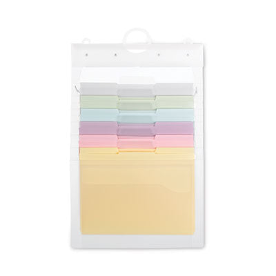 Cascading Wall Organizer, 6 Sections, Letter Size, 14.25" x 24.25", Blue, Clear, Gray, Green, Orange, Pink, Purple
