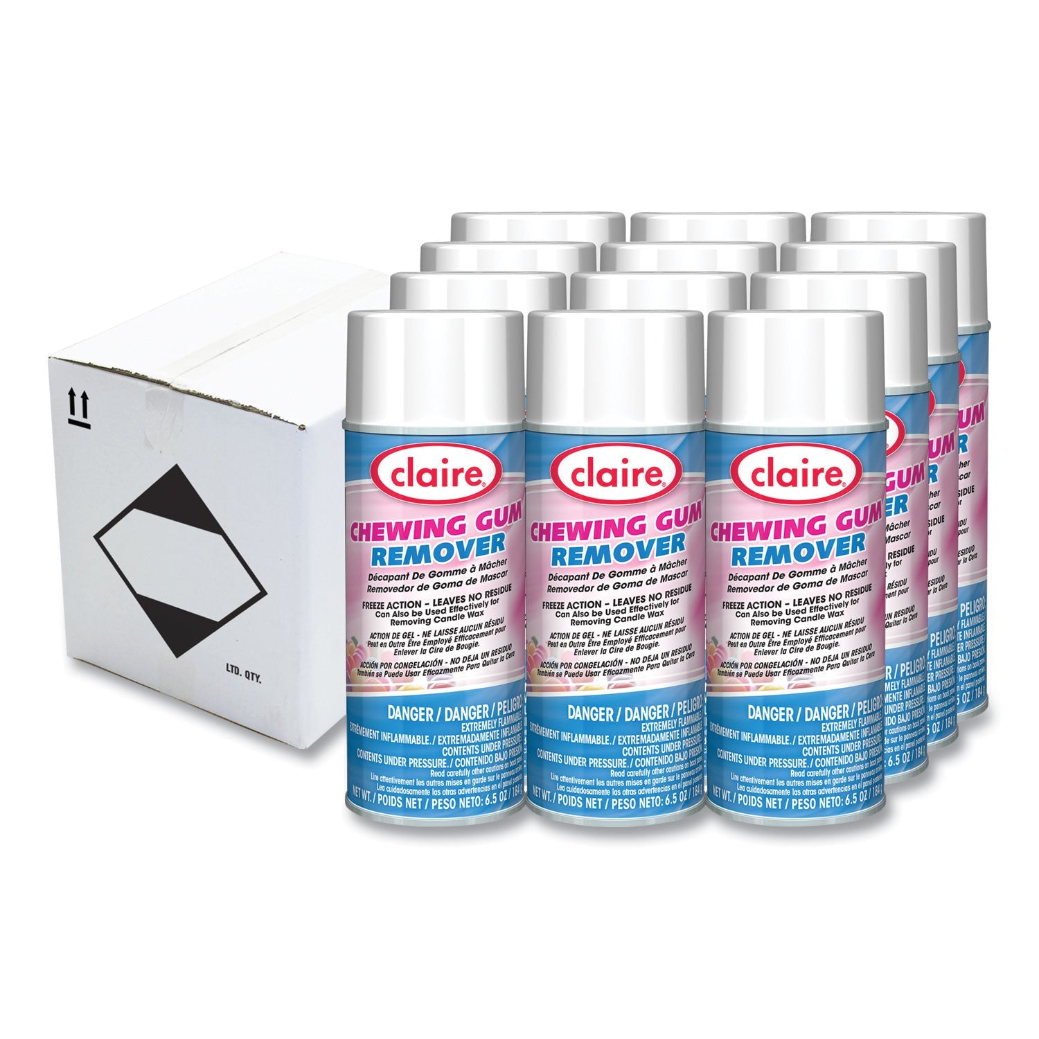 Chewing Gum Remover, Cherry Scent, 6.5 oz Aerosol Spray, Dozen