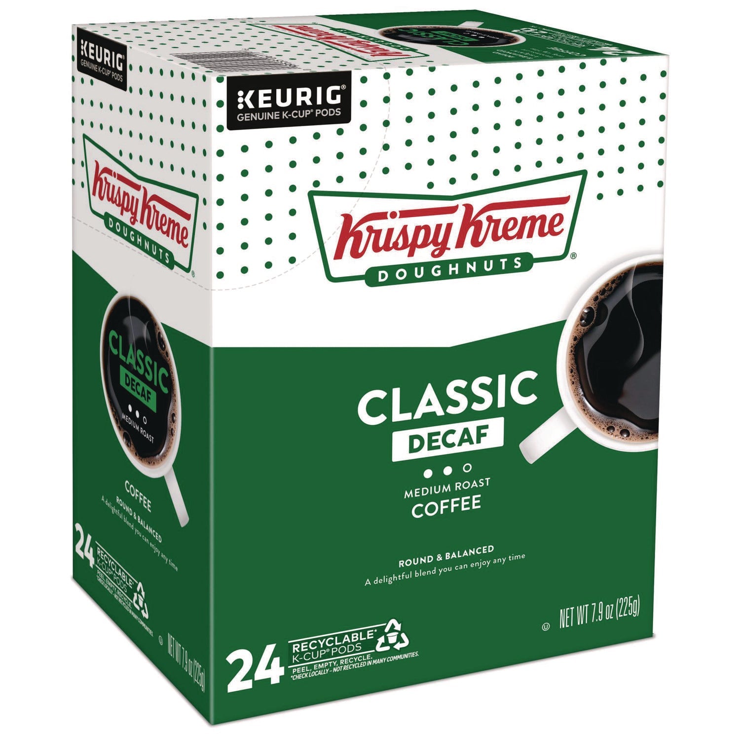 Classic Decaf Coffee K-Cups, Medium Roast, 24/Box
