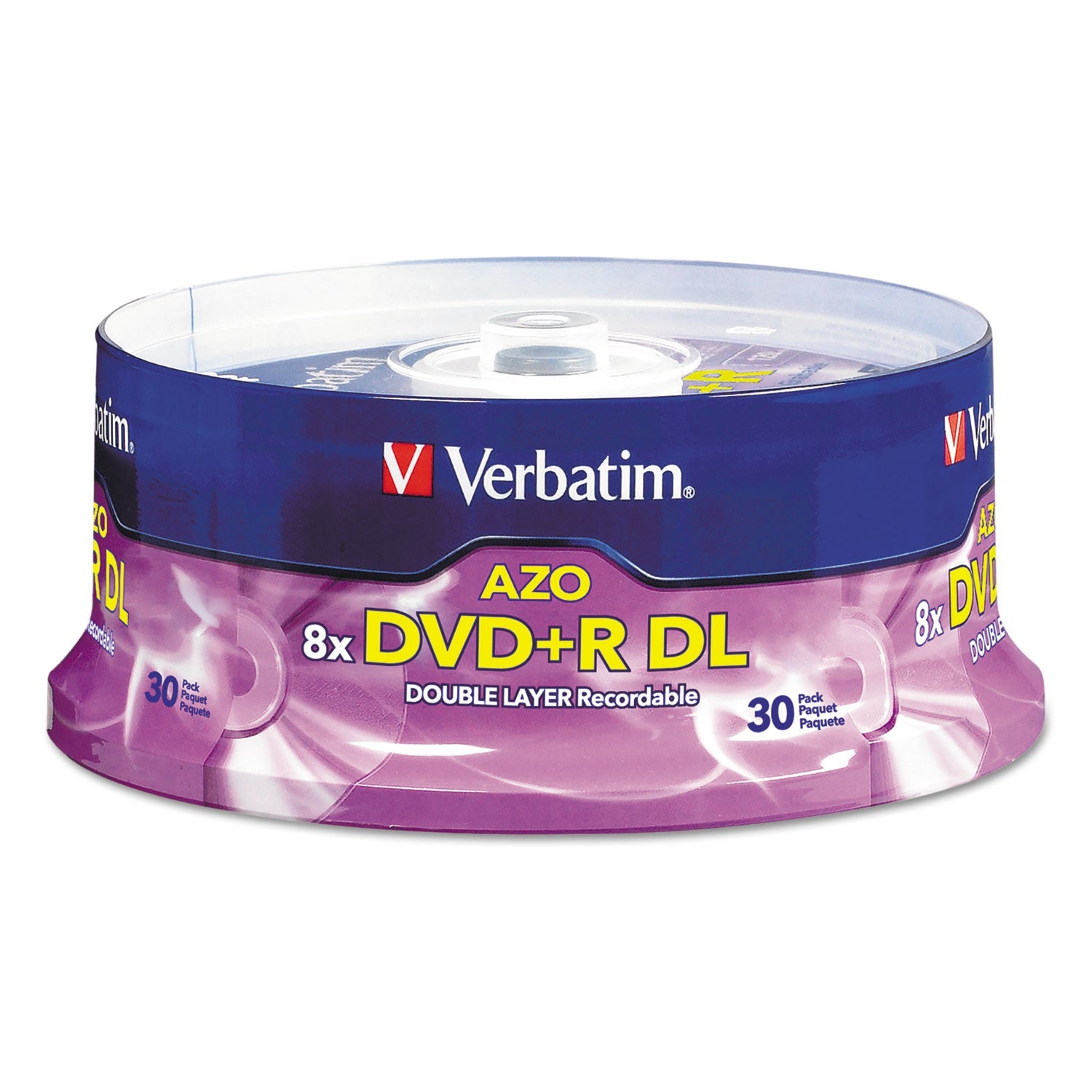 DVD R Dual Layer Recordable Disc, 8.5 GB, 8x, Spindle, Silver, 30/Pack