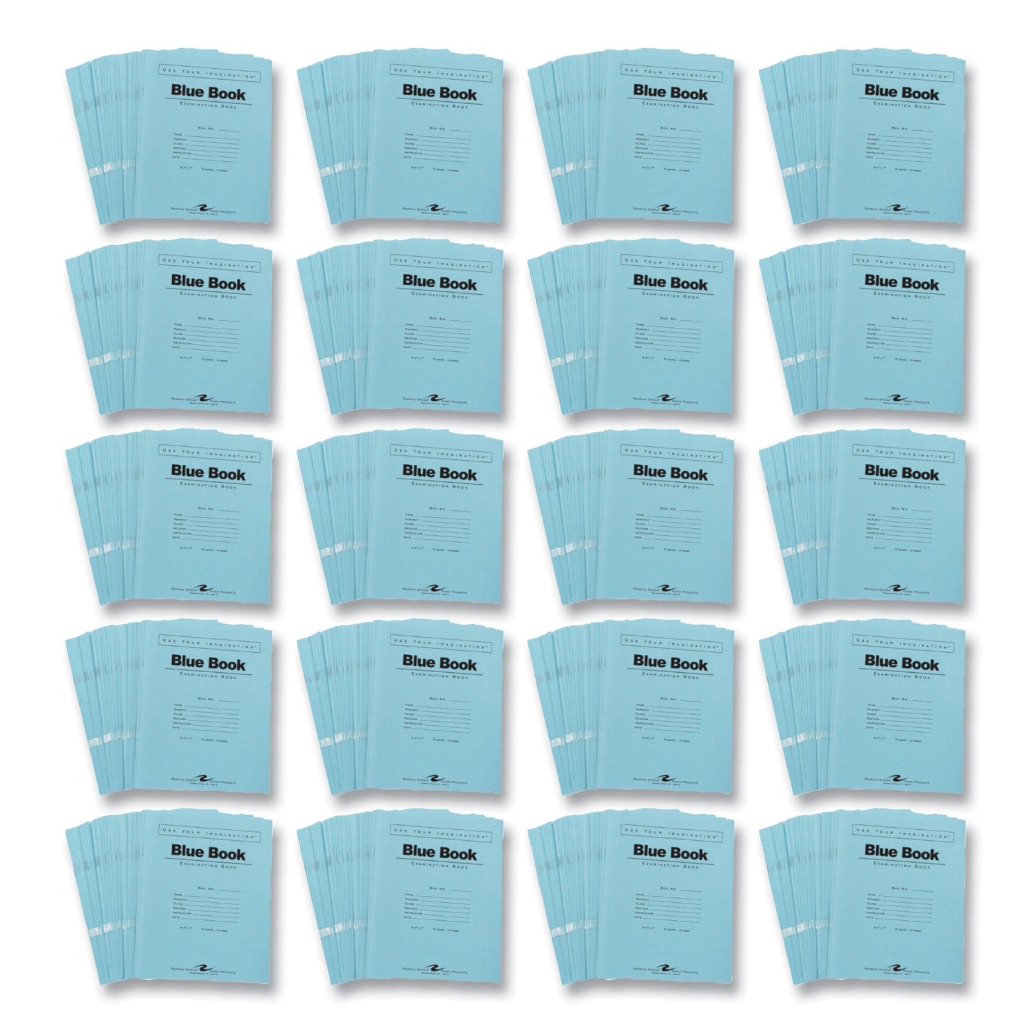 Examination Blue Book, Wide/Legal Rule, Blue Cover, (6) 8.5 x 7 Sheets, 1,000/Carton