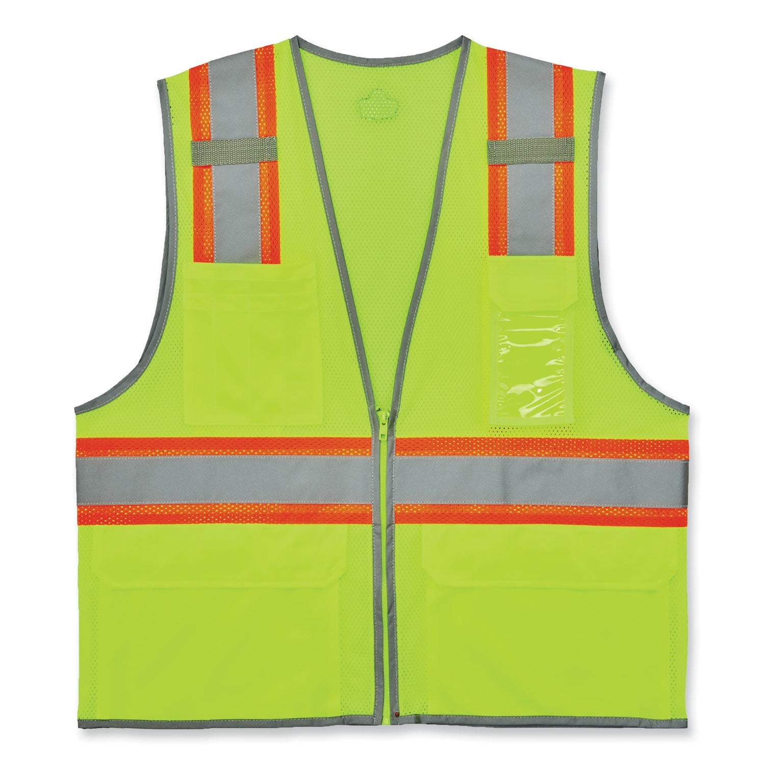 GloWear 8246Z-S Single Size Class 2 Two-Tone Mesh Vest, Polyester, 2X-Large, Lime