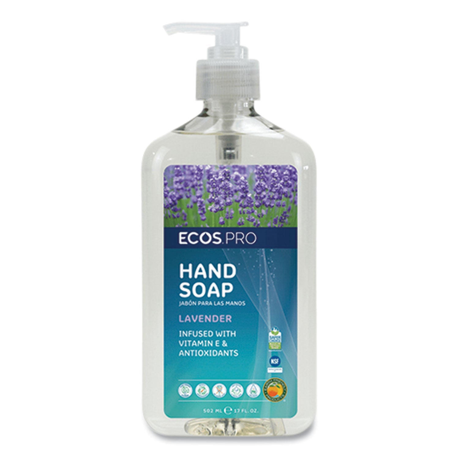 Liquid Hand Soap, Lavender Scent, 17 oz Pump Bottle