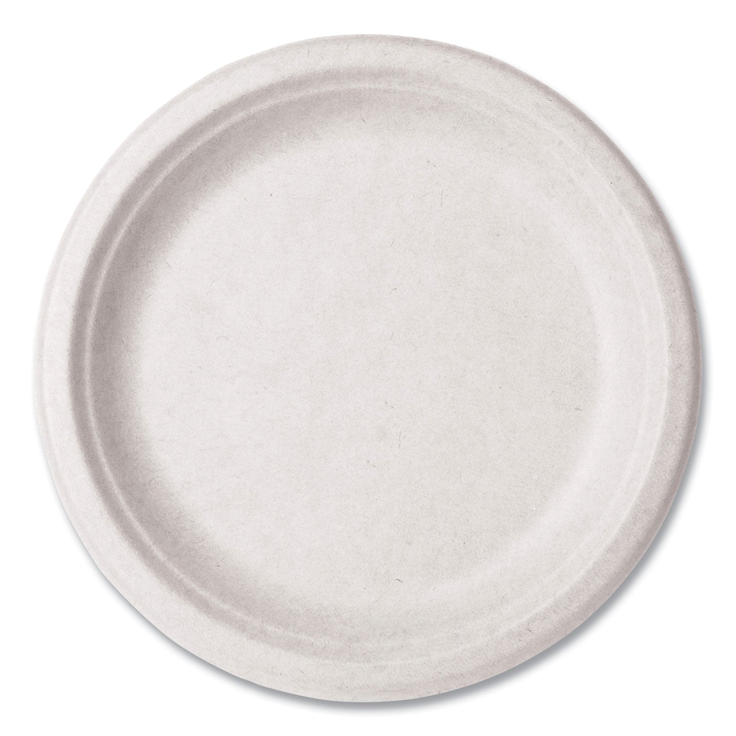 Molded Fiber Tableware, Compostable, Plate, 9" dia, White, 500/Carton