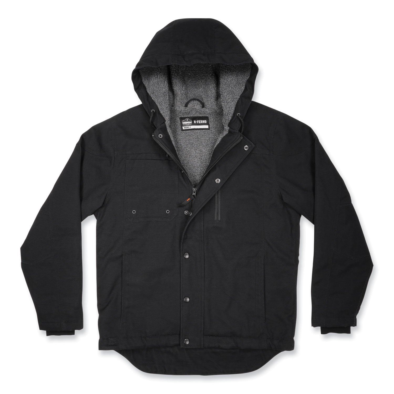 N-Ferno 6468 Duck Canvas Work Jacket, Large, Black