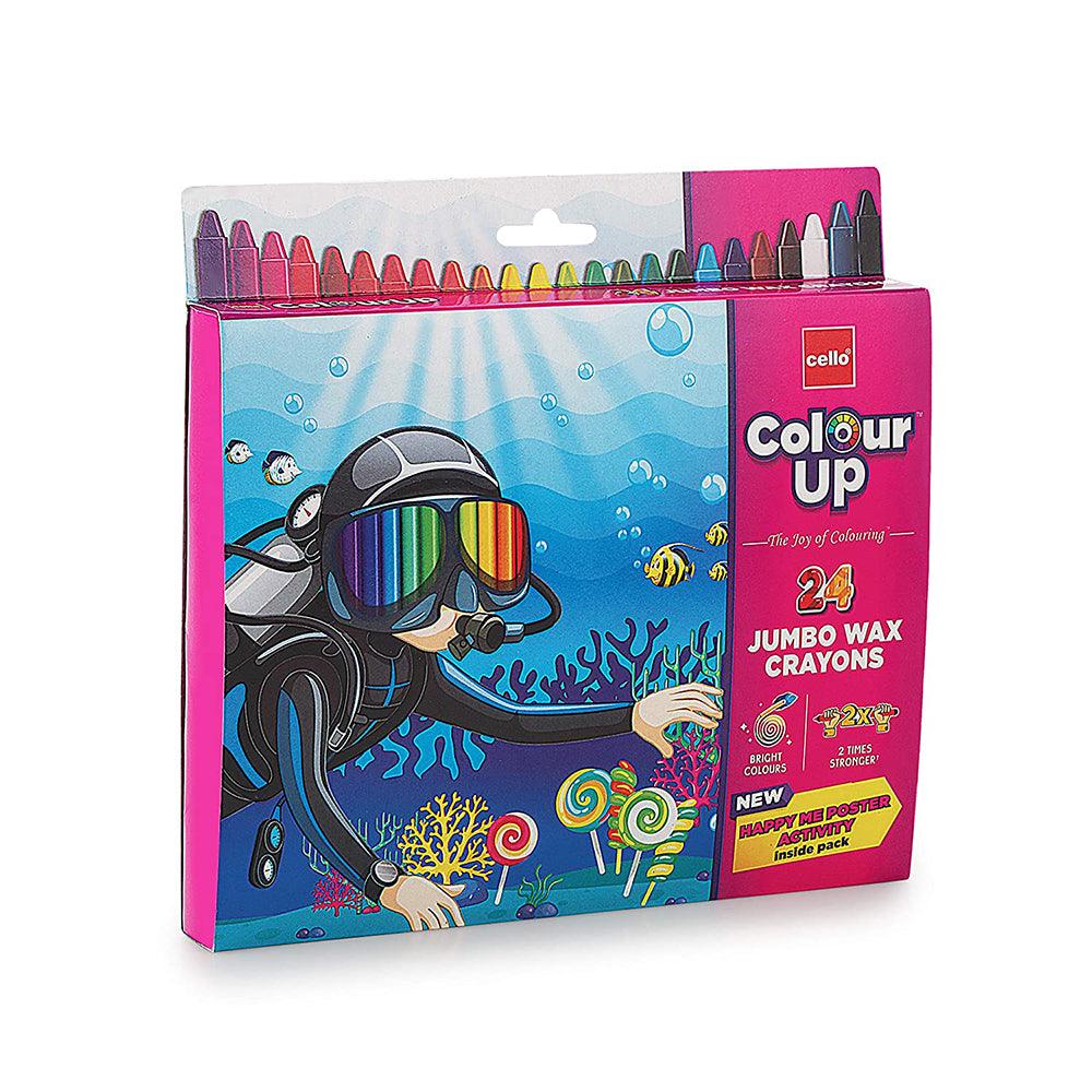 ()NET) Cello Color Up Wax Crayon Pack Of 24 Bright Shades