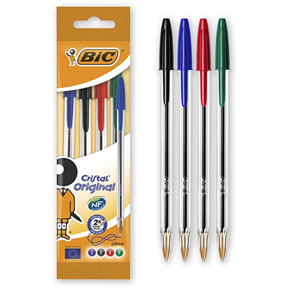 (NET) Bic Cristal Medium Ballpoint Pen 1.0mm / 4 Colors