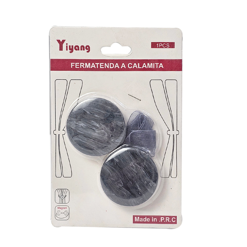 (net) Curtain Magnets Mother of Pearl Style Simple Round Shape 1 PcDark Grey