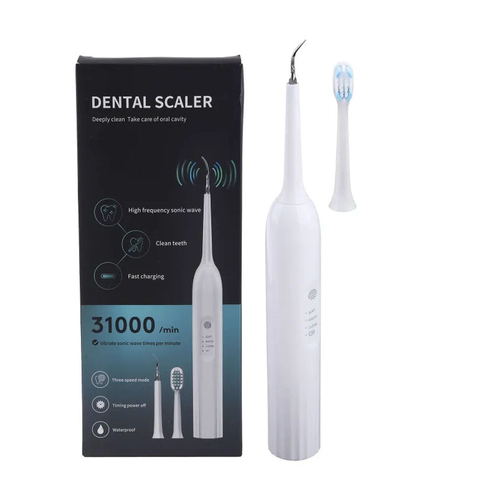 (net) Electric Teeth Cleaner 2 in 1 Electric Teeth with Toothbrush HeadWhite