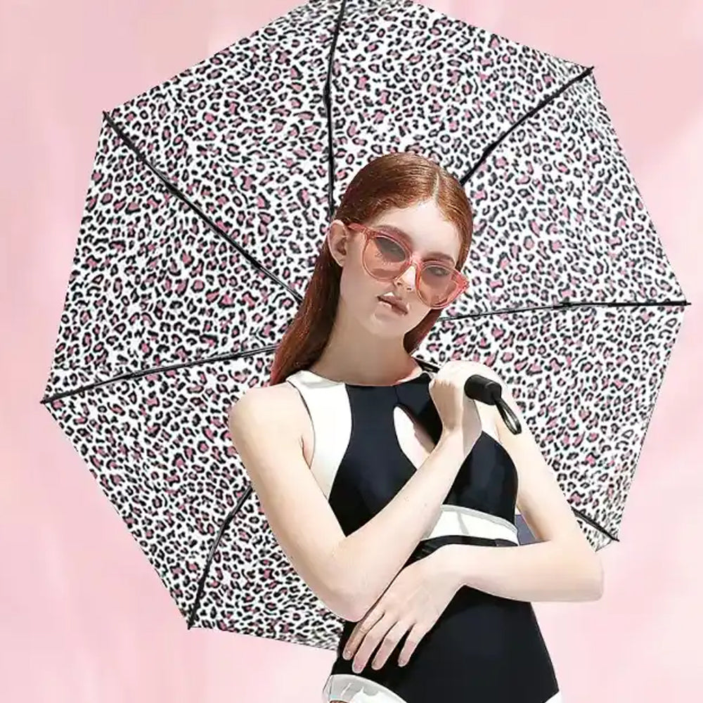 (Net) Foldable Leopard Spots Style UmbrellaGrey Tiger
