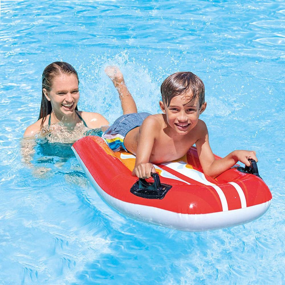 (NET) Inflatable Swimming Board 112x62cm INTEX 58165Red