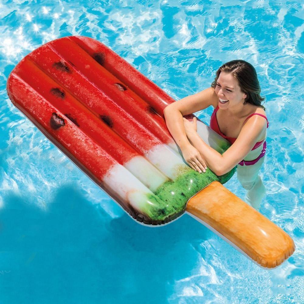 (NET) Intex 58751EU Watermelon Popsicle Inflatable Single Pool Mattress