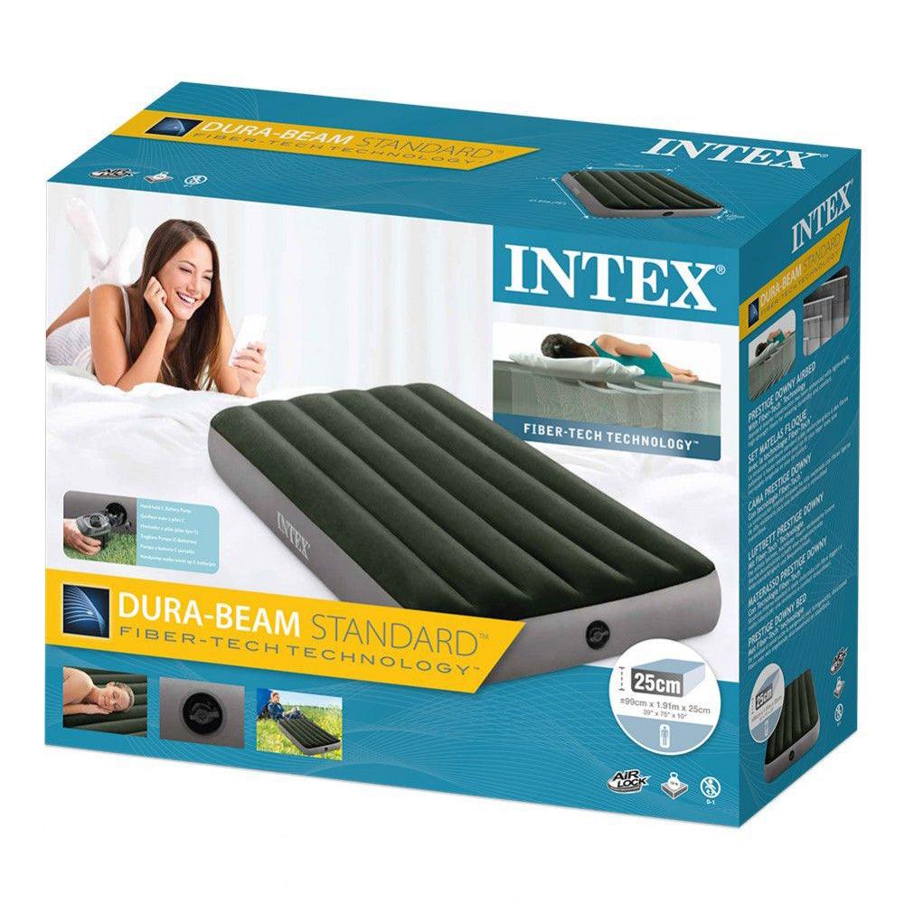 (NET) Intex Dura Beam Prestige Airbed W Battery Pump