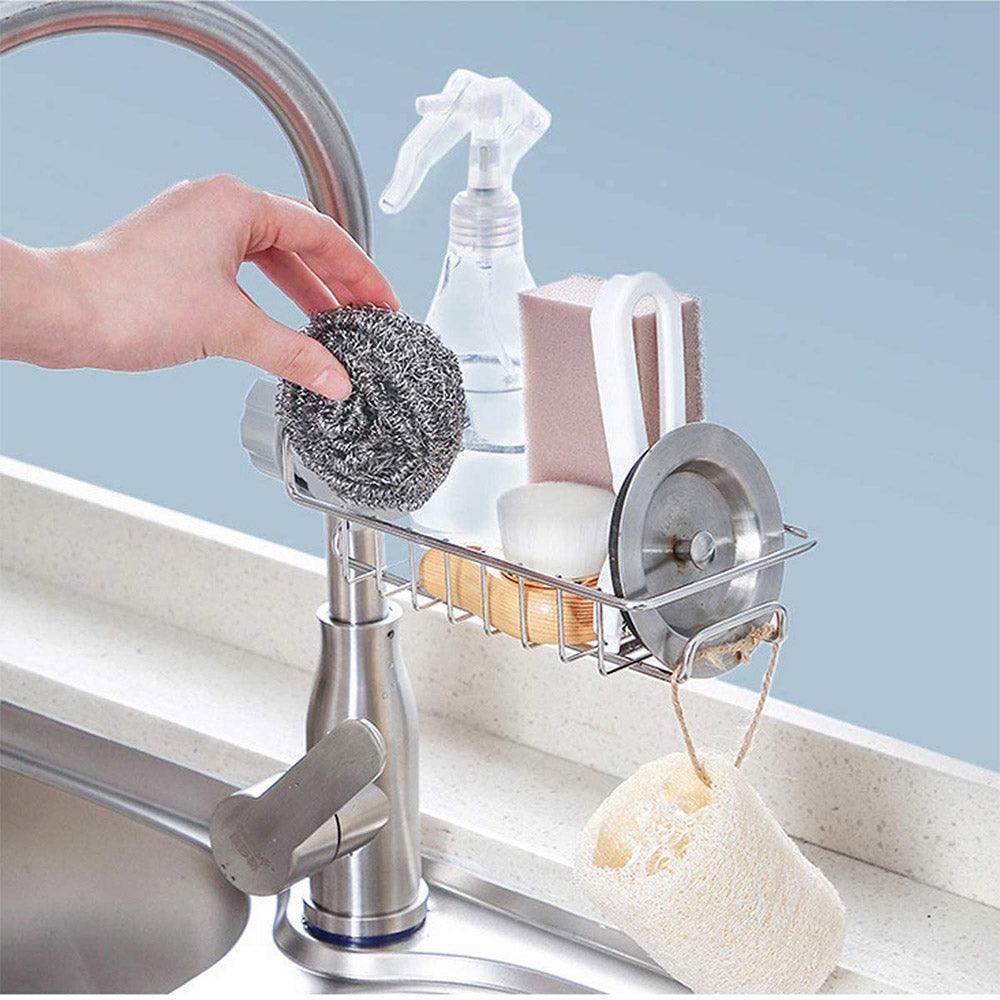 **(NET)**Faucet Storage Rack Hanging Sink Sponge Holder for Bathroom & Kitchen / 22FK066
