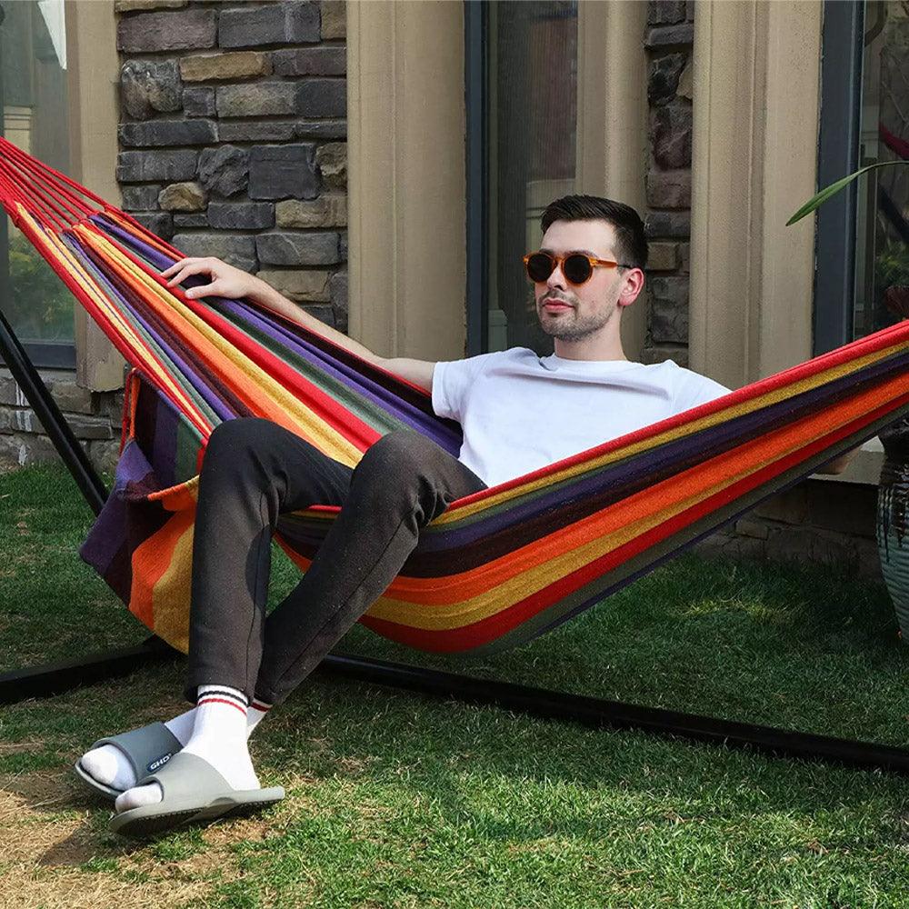 **NET**Hammock Portable Camping Hanging Outdoor Swing 200 x 100 cm / 22FK003Blue& green