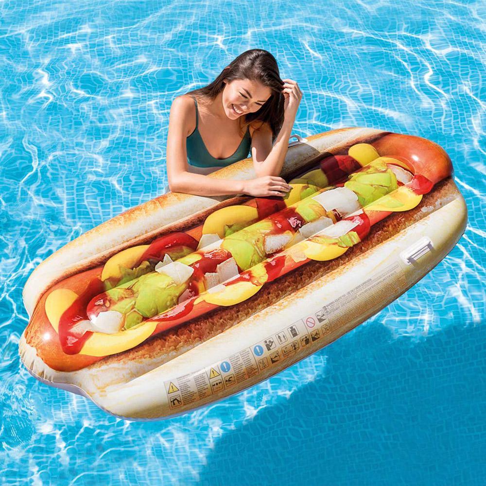 (NET)Intex Inflatable Giant Hotdog Mattress Lilo 1.8 m x 89cm