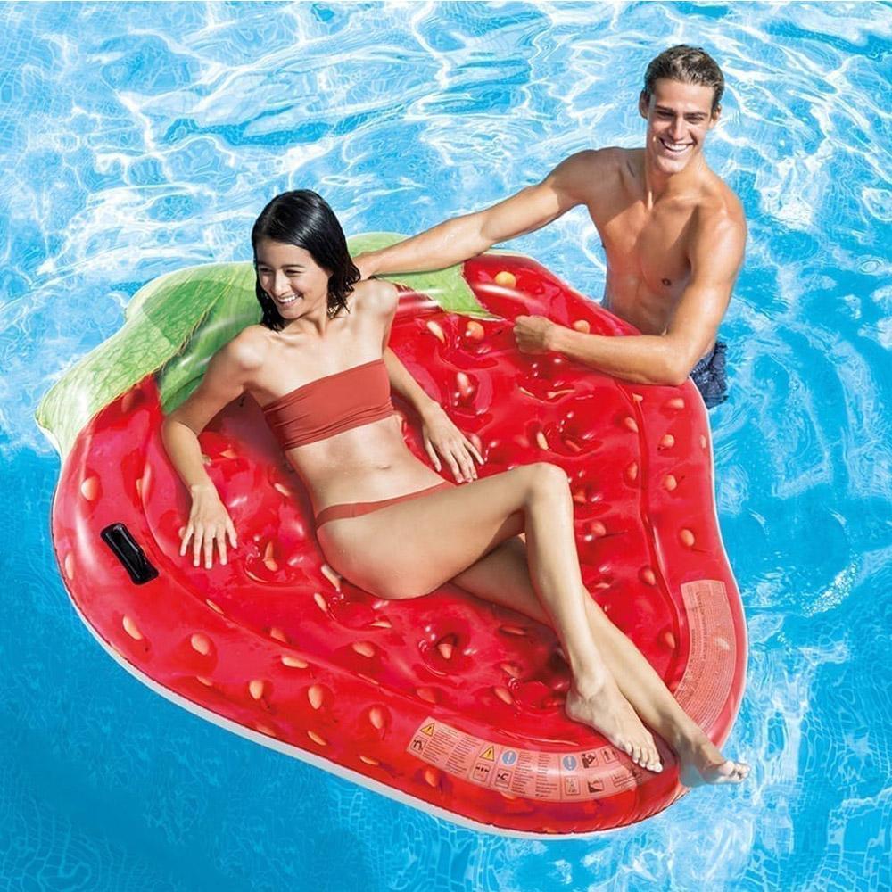 (NET)INTEX INFLATABLE STRAWBERRY MAT 1.68 x 1.42 m