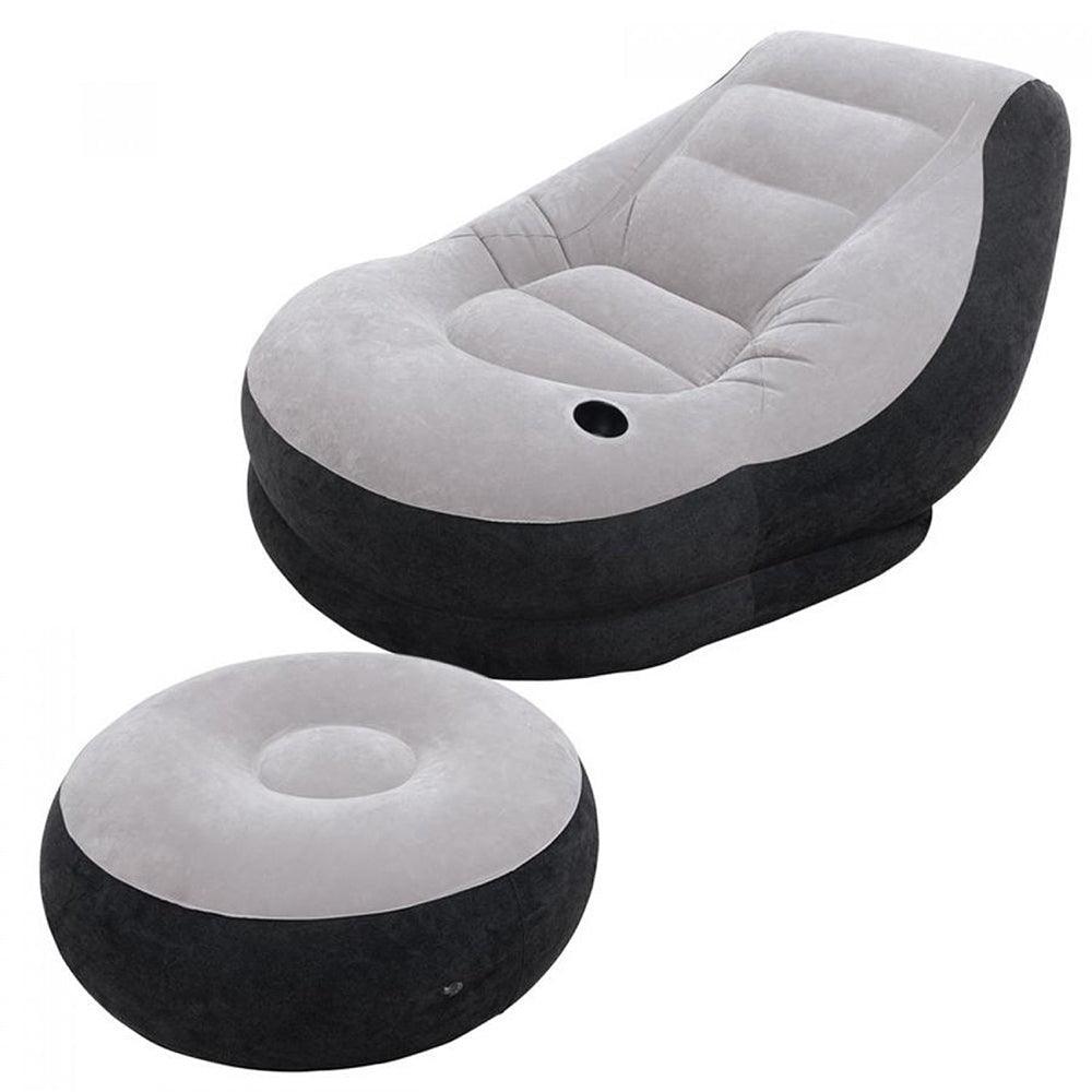 (NET)Intex Ultra Lounge inflatable chair with footstool