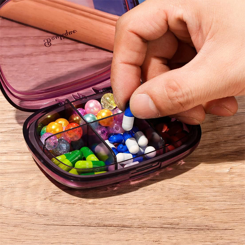 (NET) Portable Pill Dispenser Box 6 Compartments Pill Organizer Box for MedicinesNavy