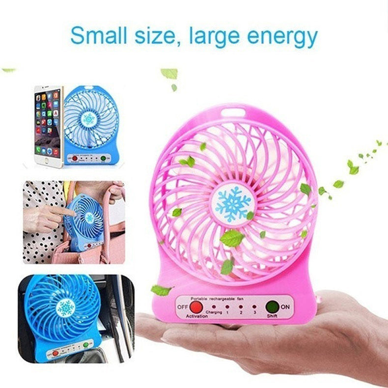 (Net) Rechargeable Mini Portable USB Cooling Fan / KQ320 / 6902Pink
