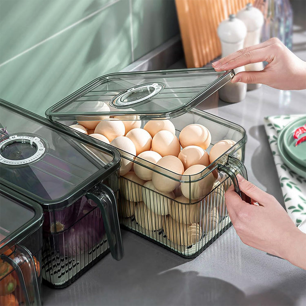 (Net) Refrigerator Storage Containers - Keep Your Food Fresh, Organized, and Within ReachTransparent
