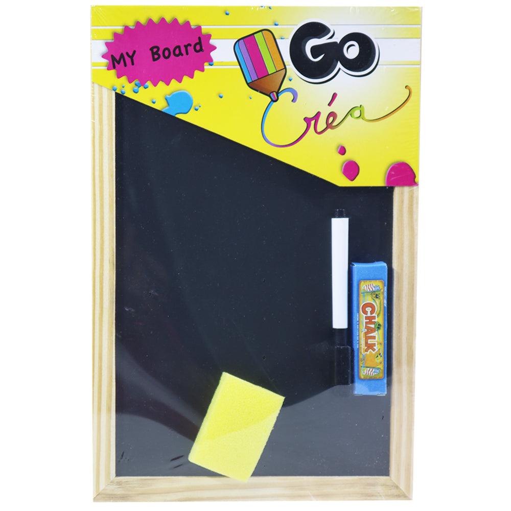 (NET) Small 2 in 1 Wooden White and Black Board 30 x 20 cm / 11200/H-637