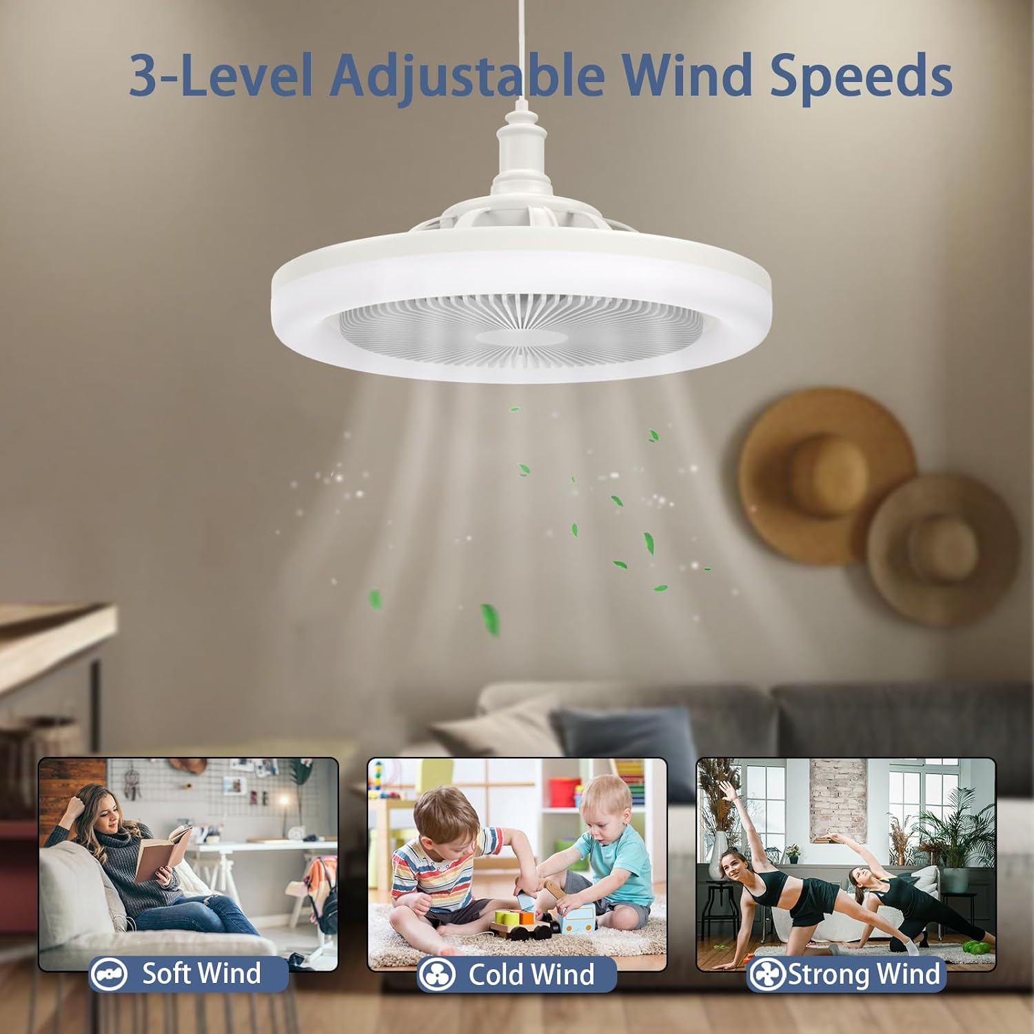 (NET) Socket Fan Light with Remote Control