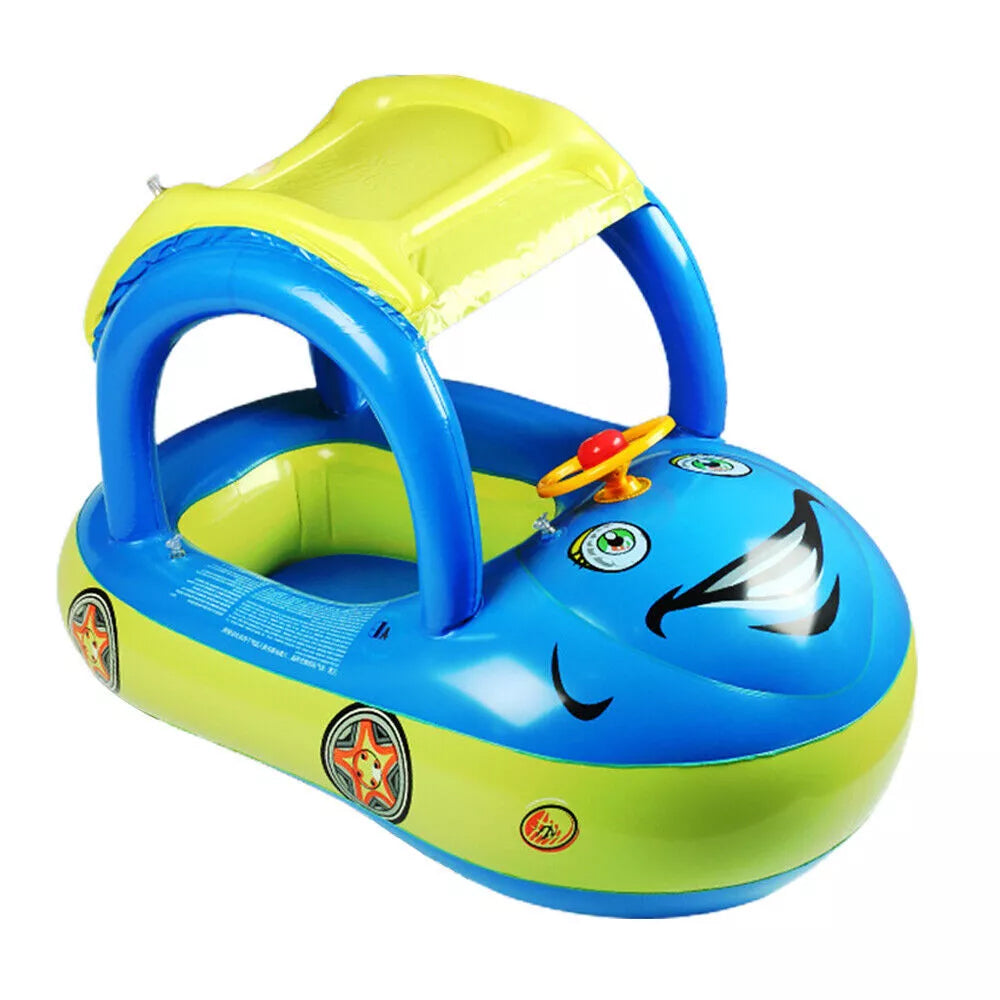 (NET) Swimming Pool Inflatable Realistic Cars Sunshade ToyBlue