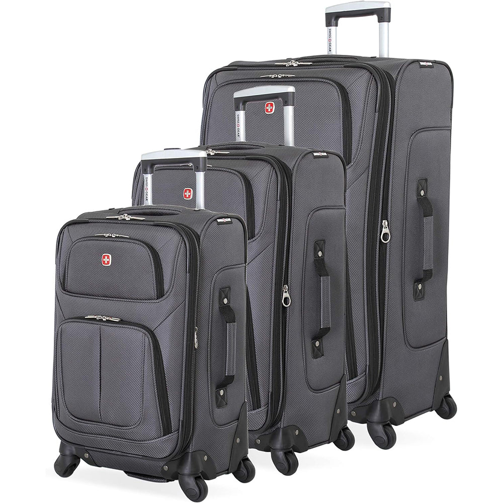 (NET) SwissGear Sion Softside Expandable Luggage 3 pcsGrey