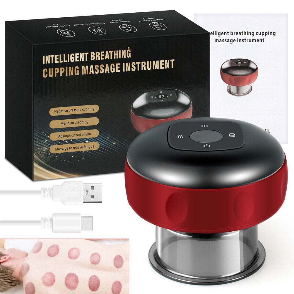 (Net) Vacuum cupping massager electric vacuum supply USB charging red temperature control vacuum cupping cupblack