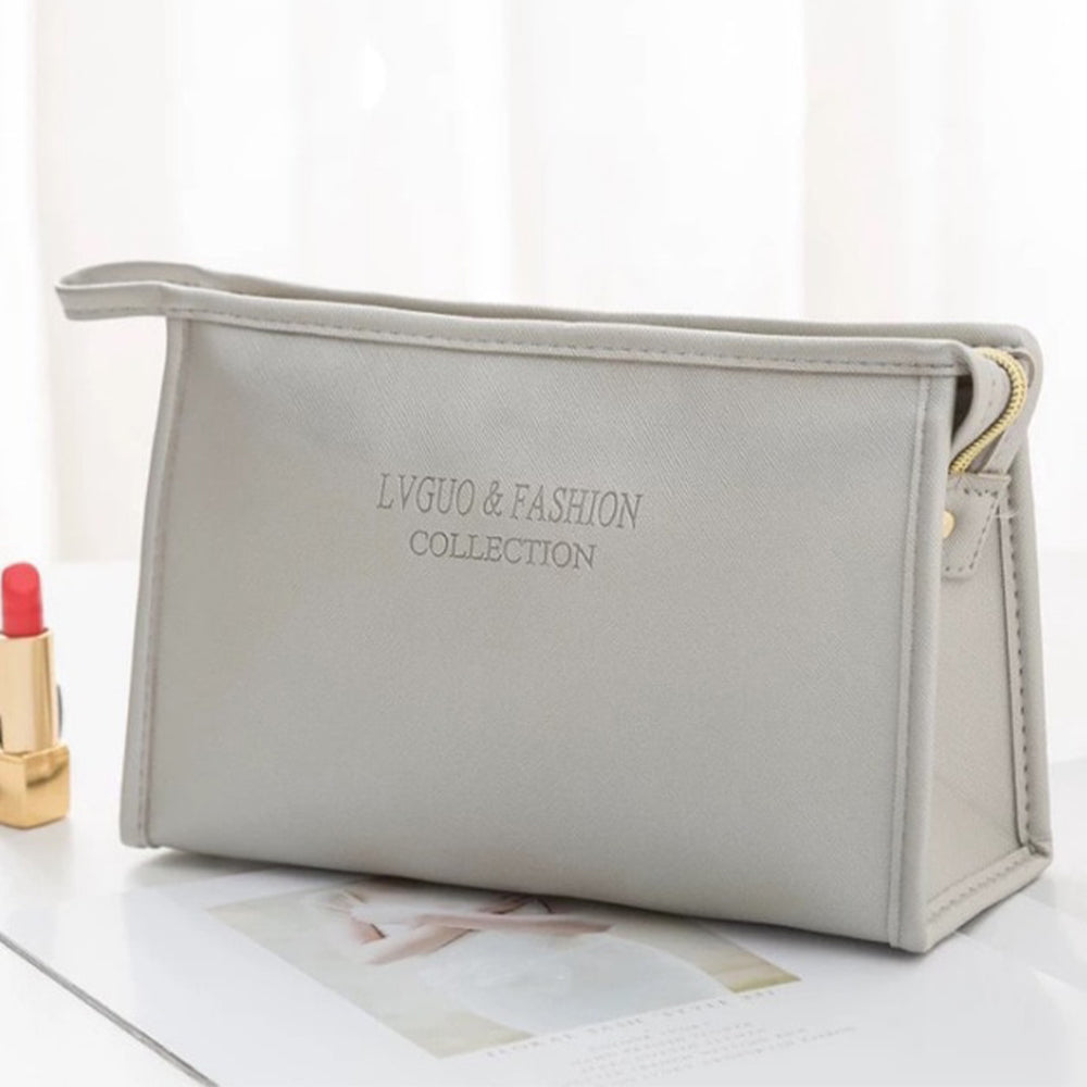 **(NET)**Women Cosmetic Bag PU Leather Waterproof Make Up Bag Beauty Case / 22FK197Pink