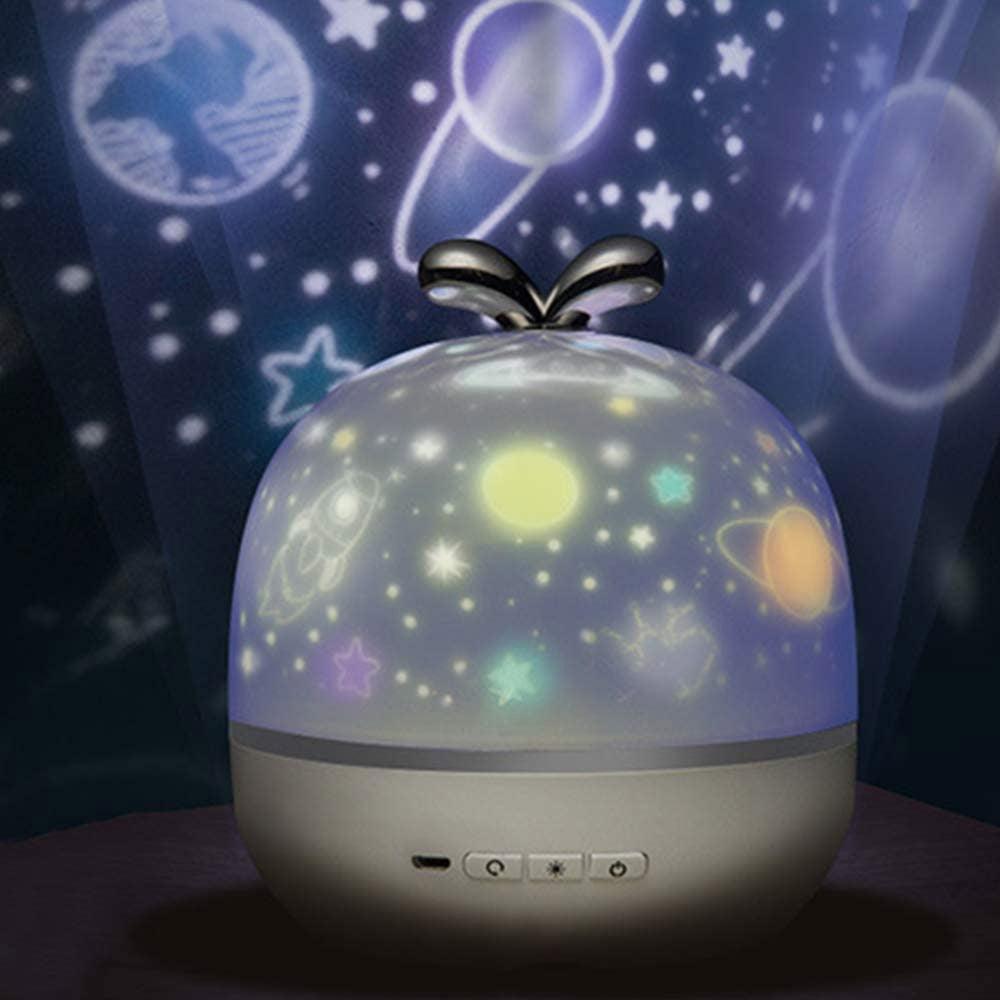 360 Degree Rotating Stars Night Light Lamp for Kids Bedroom Decor, 6 Patterns