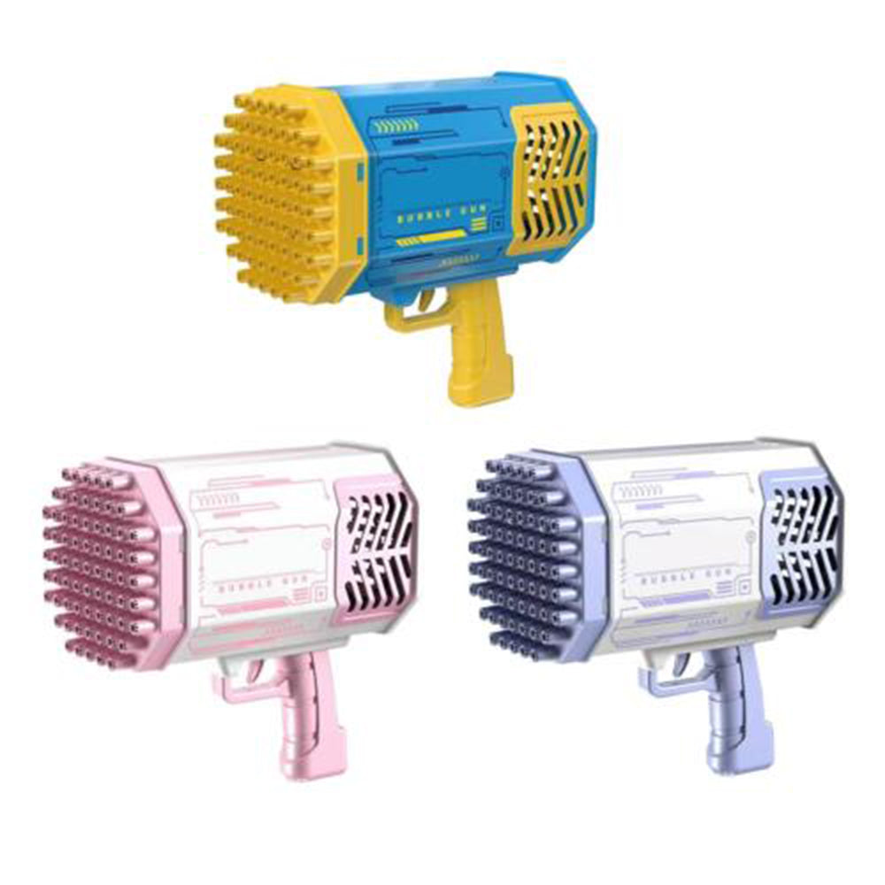 69 Holes Bubble Gun Automatic Funny Color Soaps Water Bubble Machine Toys / 22FK225 / KM-8Blue & Yellow