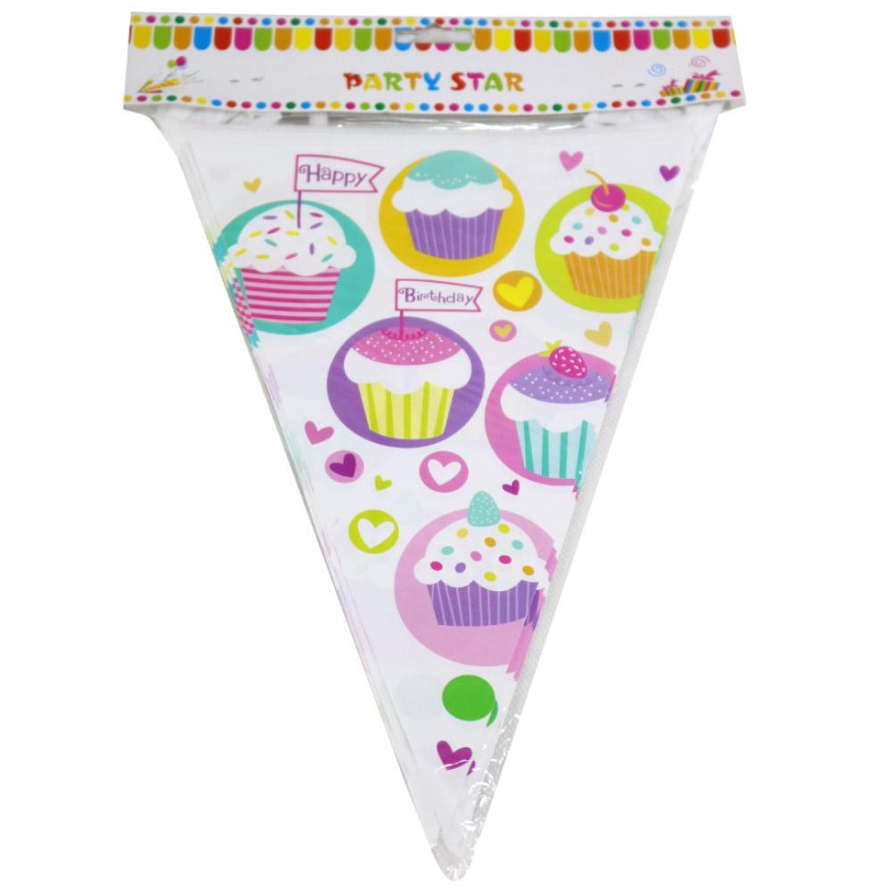 Birthday Flag Banners ( 10Pcs)/ E-106Cup cake