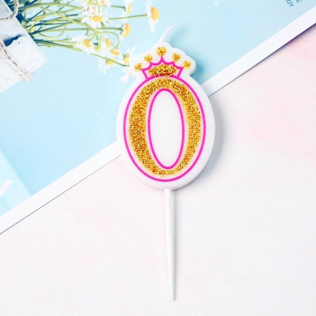 Birthday Glittered Number Candle / 22FK1480 / Pink Gold