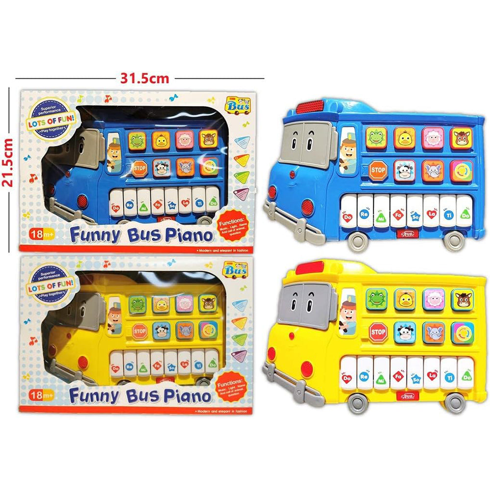 Cartoon Bus Piano With Animal SoundsBlue