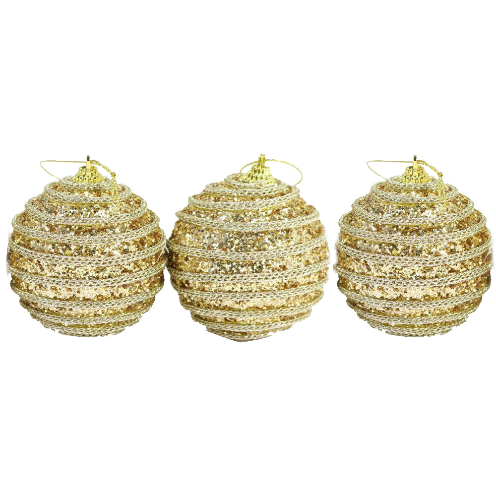 Christmas  Gold Balls Set Of 3 Pcs