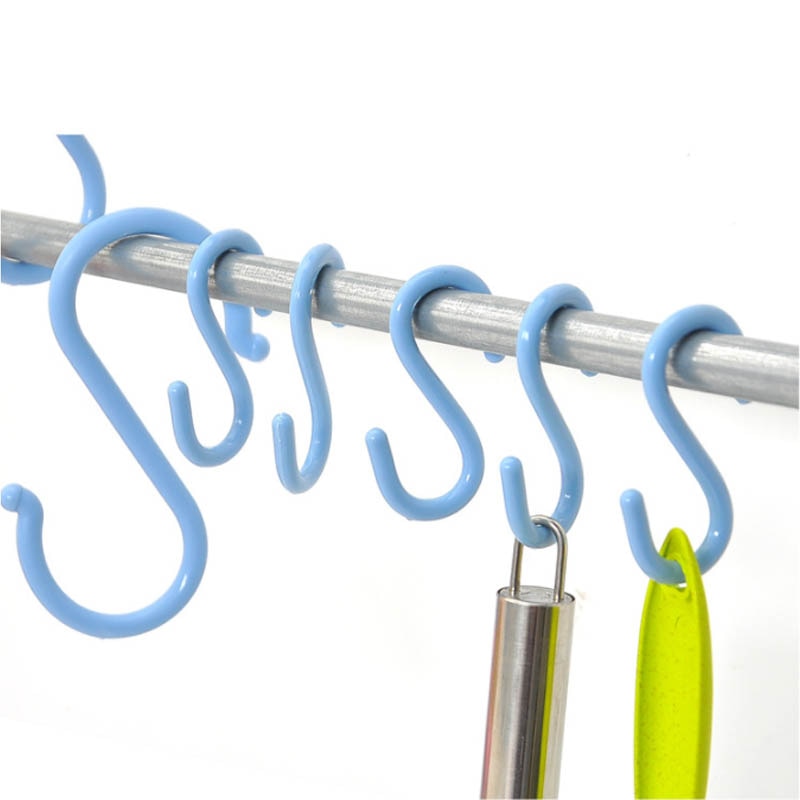 **NET**Multi-purpose Kitchen Plastic Hanging Hook S Shape Closet Organizer Handbag Holder 4 pcsWhite