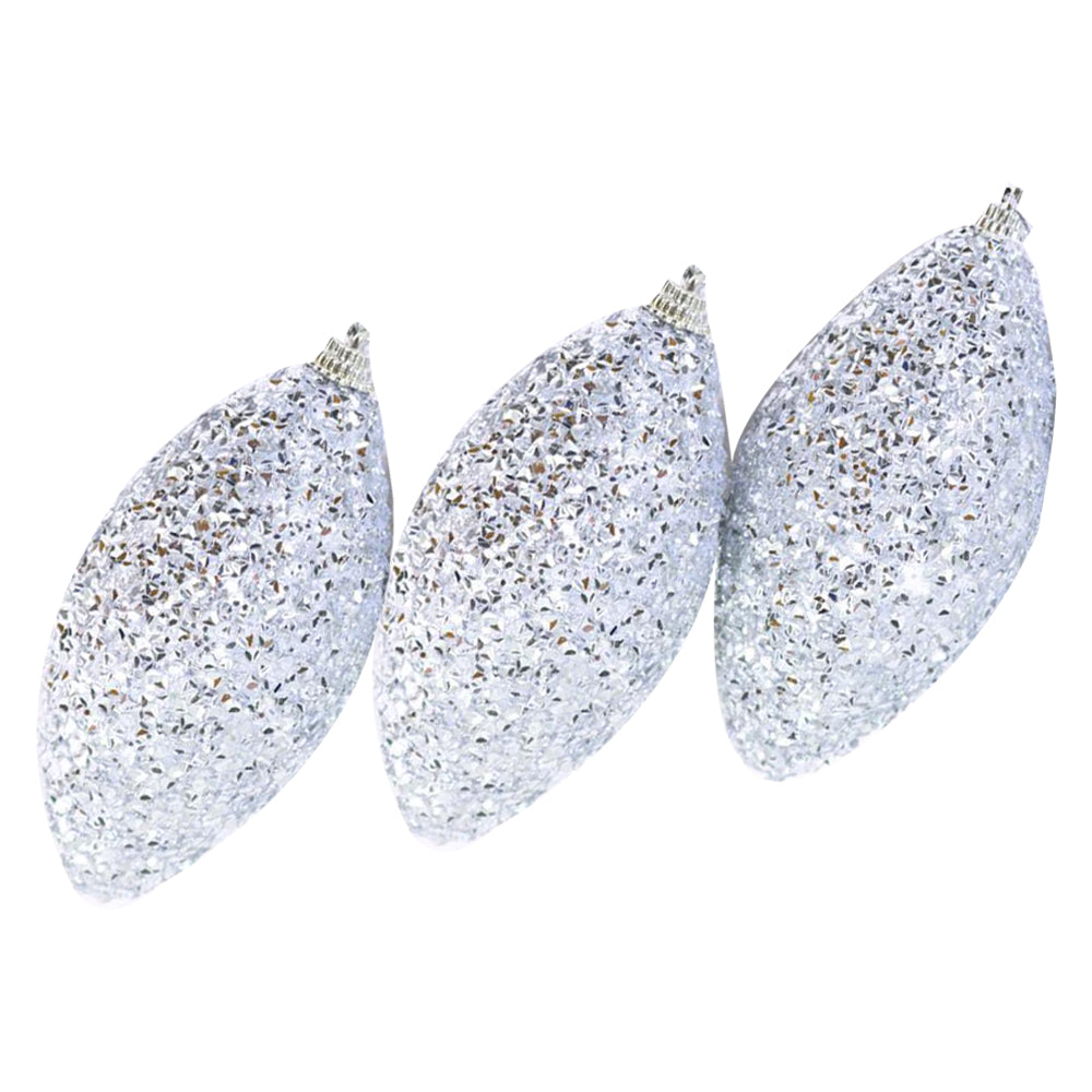 Christmas Silver 11 x 5 cm Tree Decoration Set 3pcs