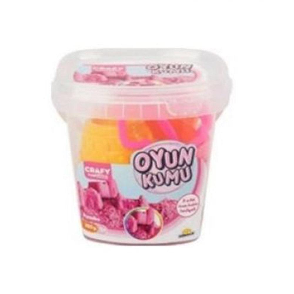 Crafy Dough Sand Bucket Set Pink Color With Molds 350Gr