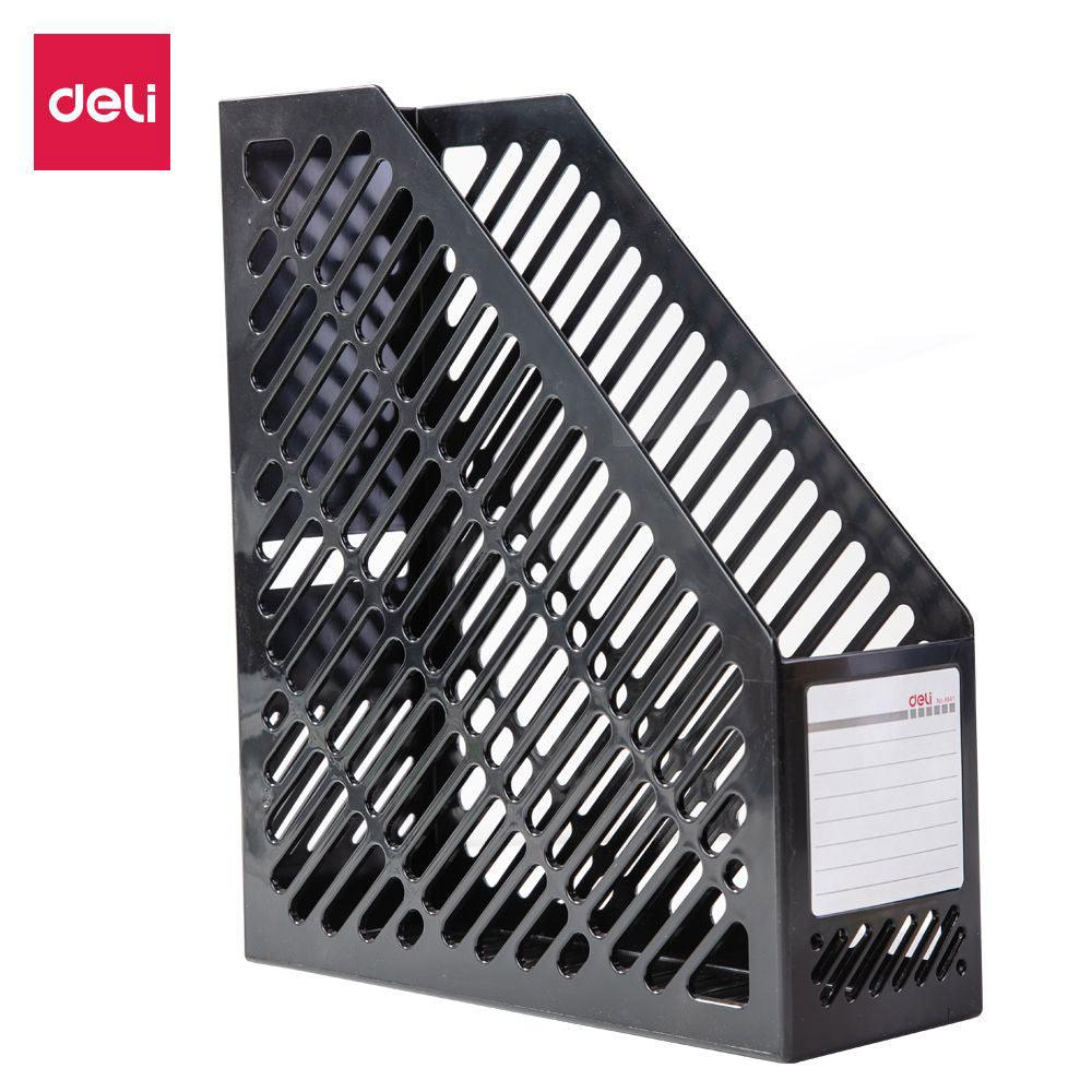Deli E9841 Magazine Rack Black / 3229Grey