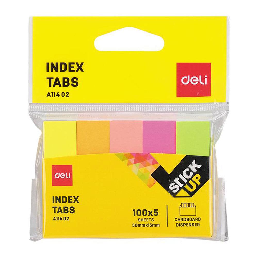 DELI EA11402 Index Tabs 50 x 12 MM - 500 sheet 5 Colors