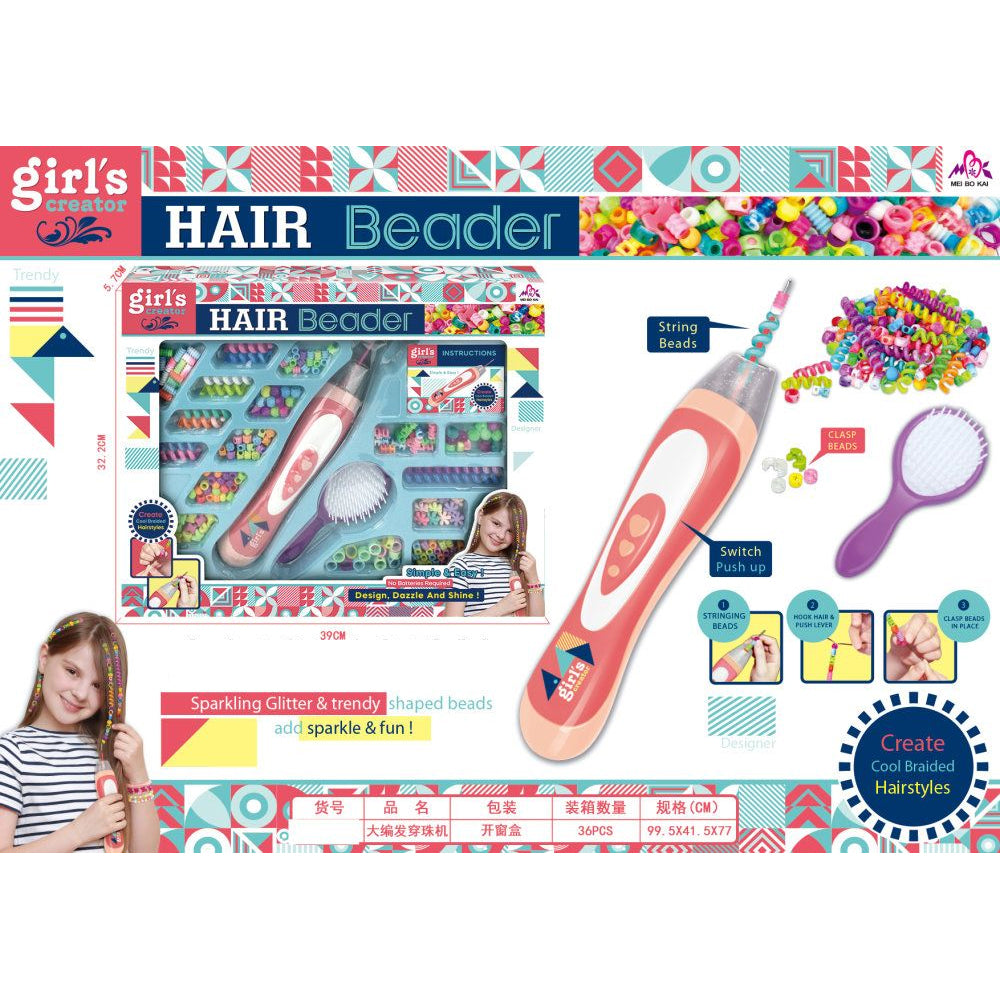DIY Plastic Handy Fashion Hair Beader Girls Toys Set