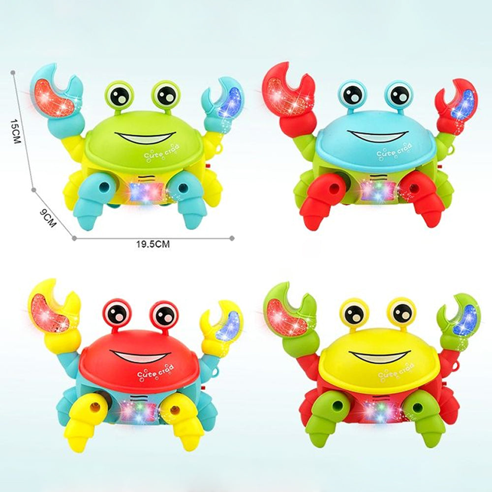Electric Walking Crab Toy - Funny Lights & Music, Cartoon DesignRed Yellow