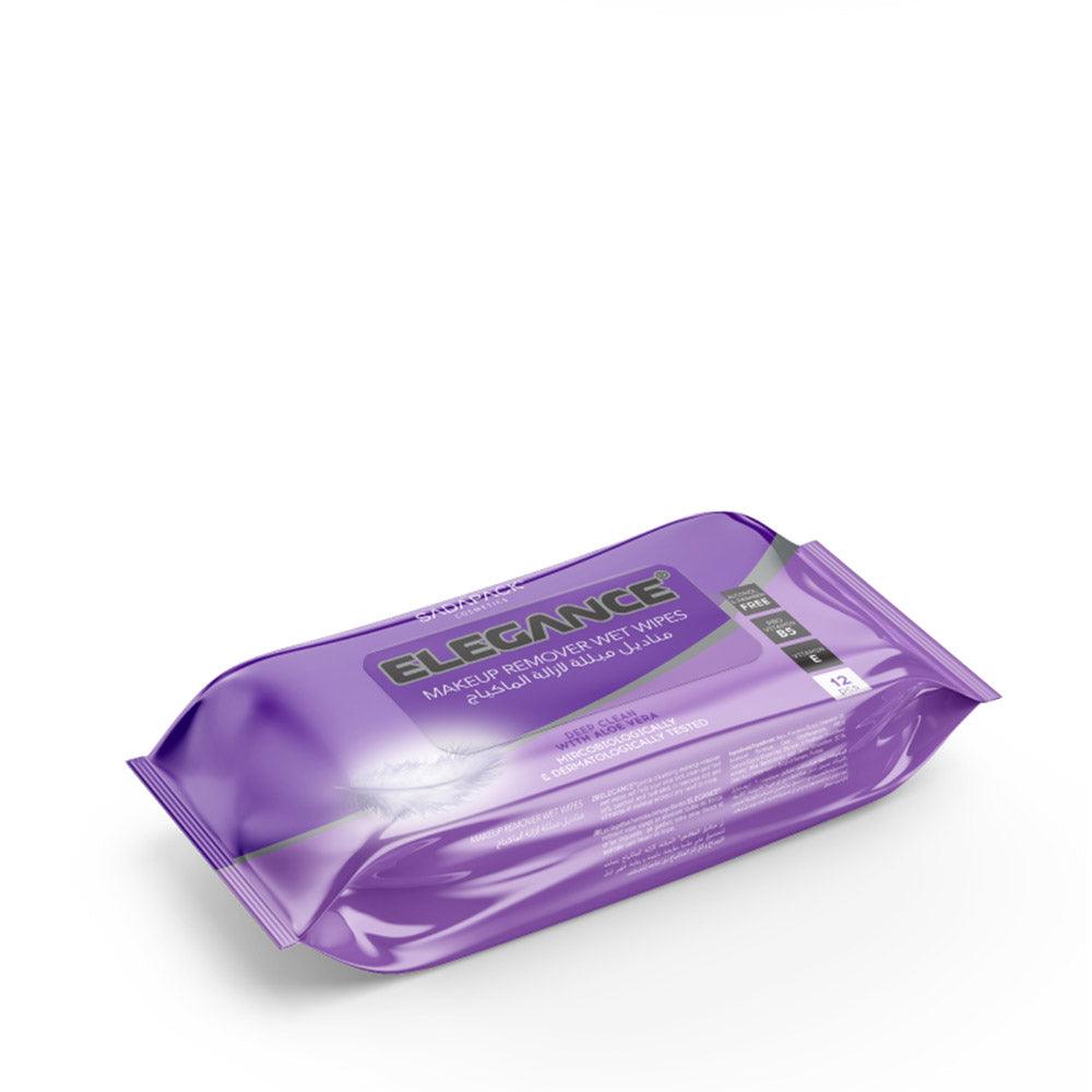 Elegance Make Up Remover Wet Wipes - Purple 72 Pcs