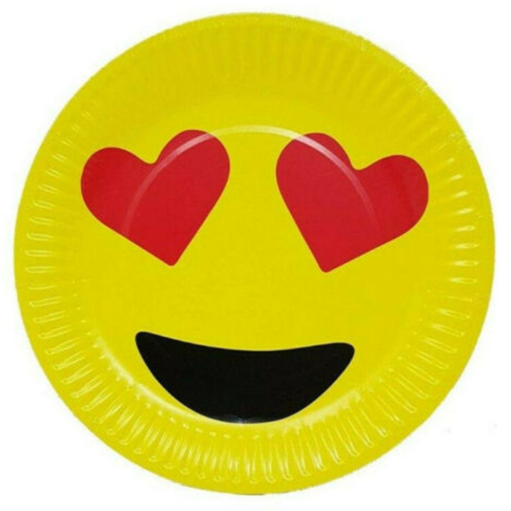 Emoji Party- Paper Plates 18 cm  (10 pcs ) I-22Heart Eyes